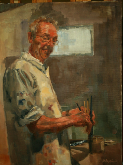 the Painter - oil on canvas 
36"H x 24"W
